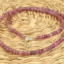 Ruby necklace beads facet Ag 925/1000
